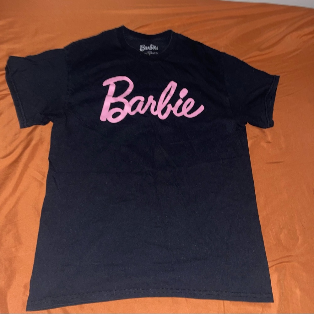Barbie Kids Tee in Black with Pink Script